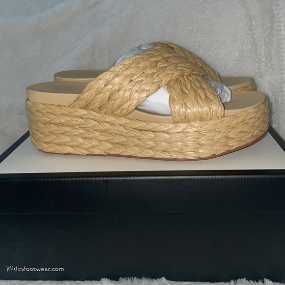 NWT J/SLIDES QUIVER Natural Raffia Sandal - Picture 9 of 15